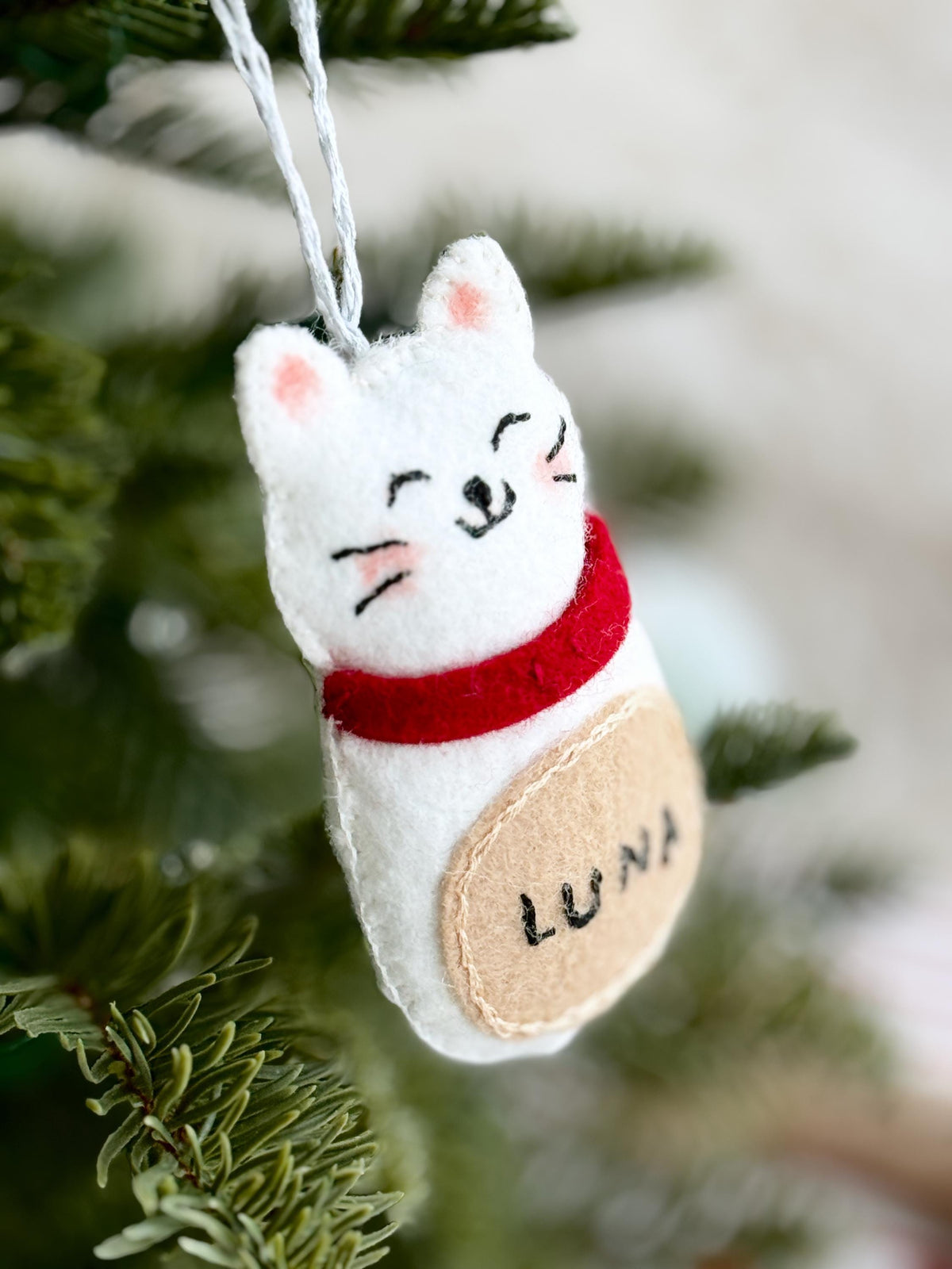 Custom Cat Ornament, Personalized Cat Memorial Ornament, Felt Christmas Tree Decorations, Pet Loss Gifts, Cat Mom Gifts