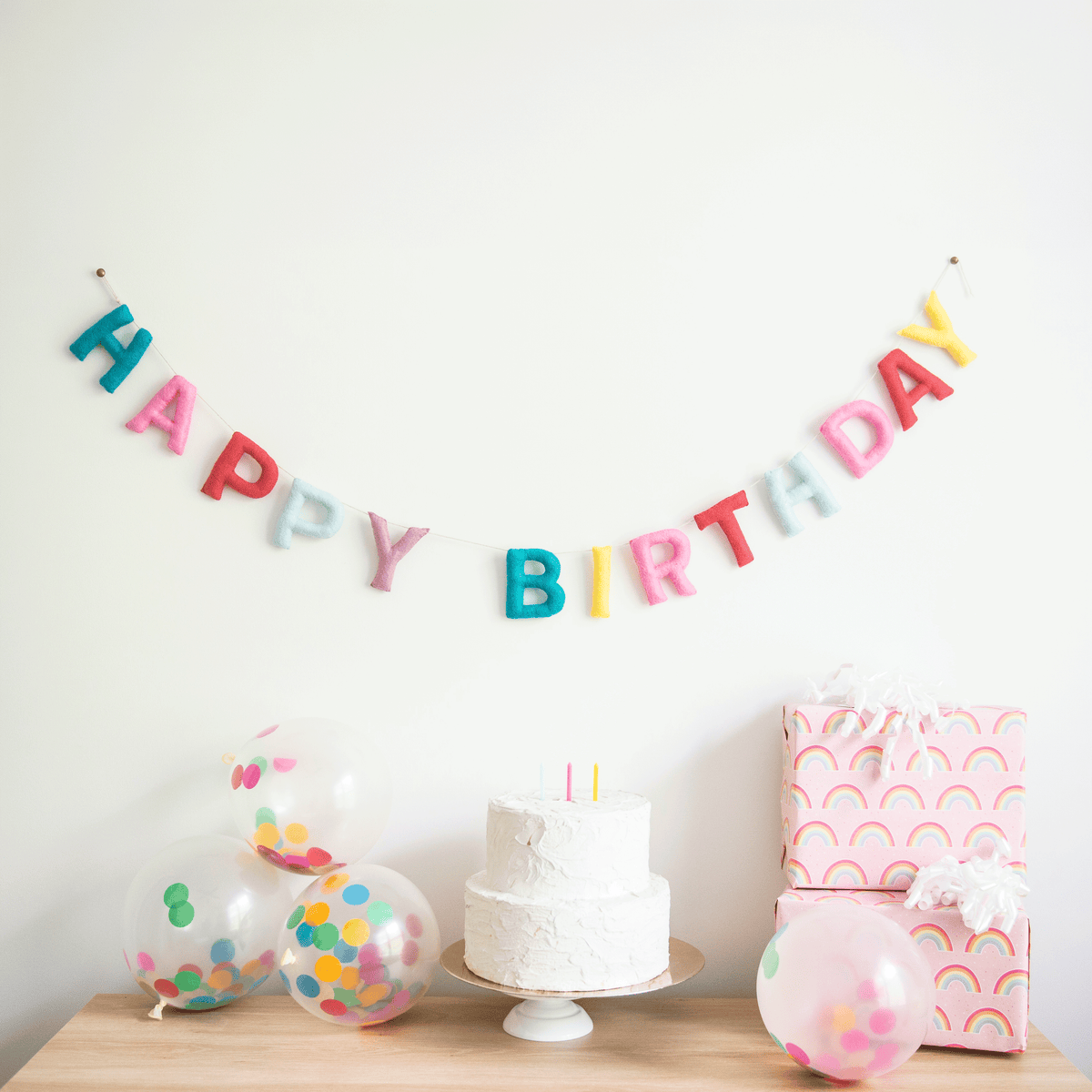 Happy Birthday Banner - Bold Rainbow