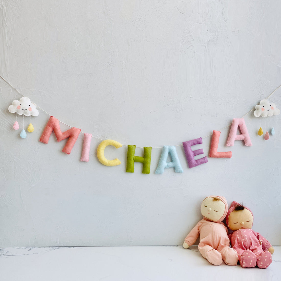 Baby Name Banner, Felt Name Banner, Nursery Wall Art, Baby Shower Gift, Newborn Baby Girl Gift