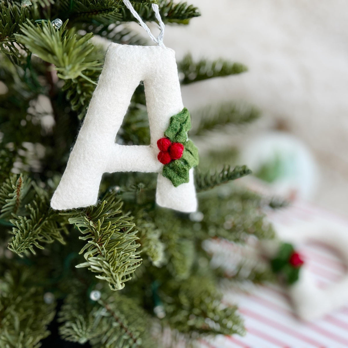 Initial Ornament. Felt Christmas Ornament. Perfect Stocking filler
