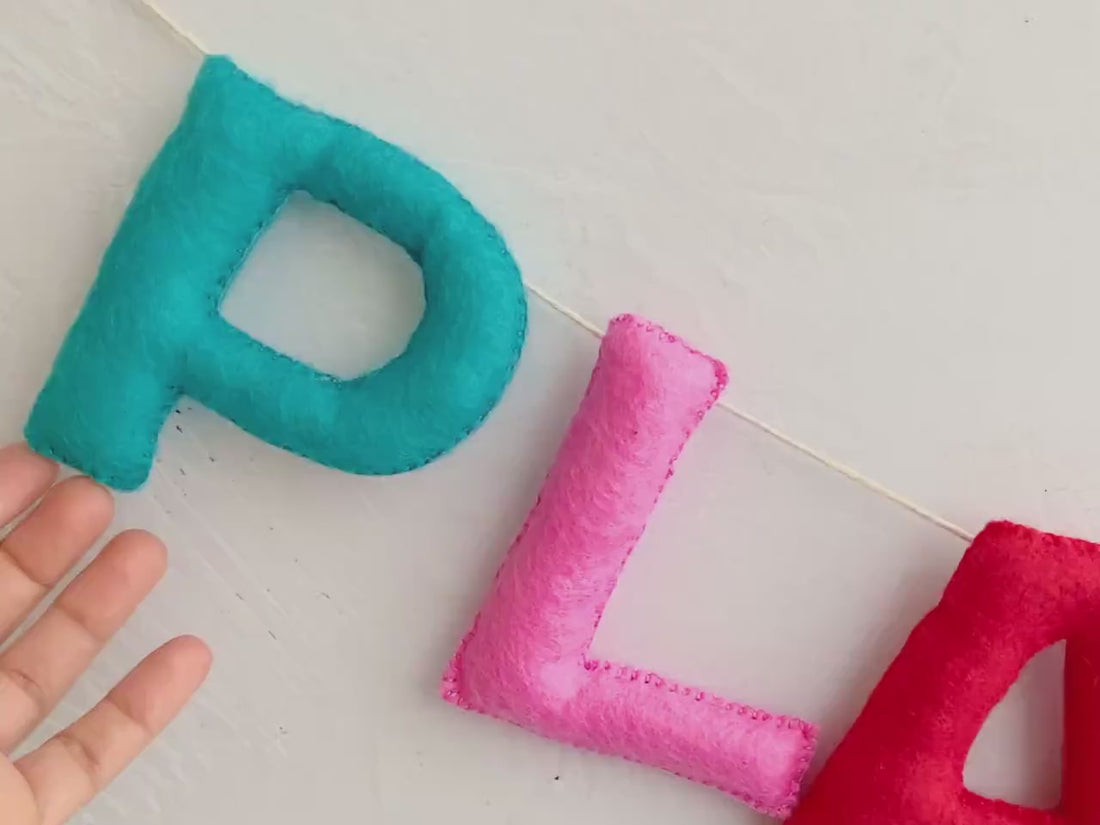 Playroom Sign, Play Sign, Felt Wall Hanging, Felt Letters, Toddler Boy Playroom, Boys Playroom Decor